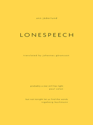 cover image of Lonespeech
